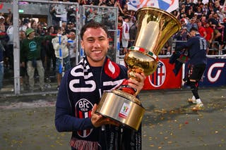 David Calabria helped Bologna win the Coppa Italia last season